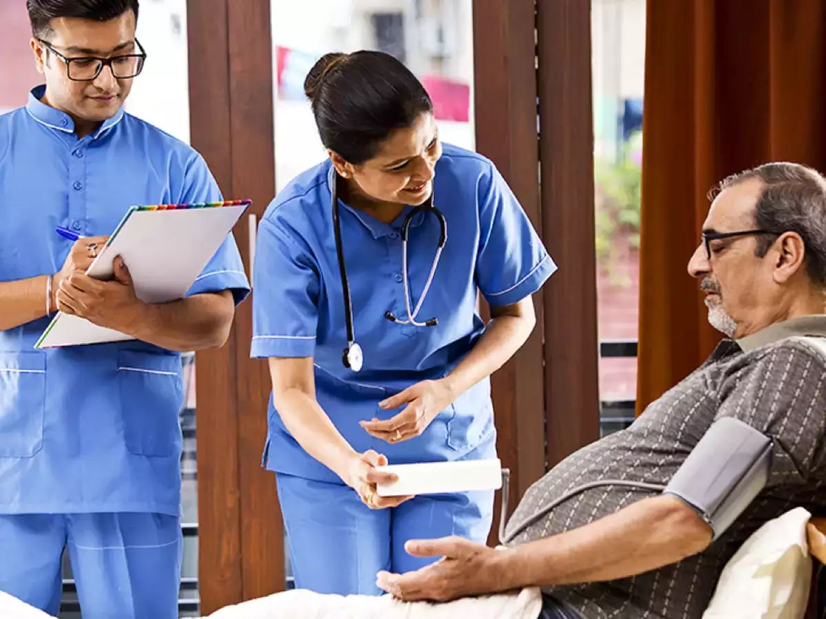 A doctor talking to a patient